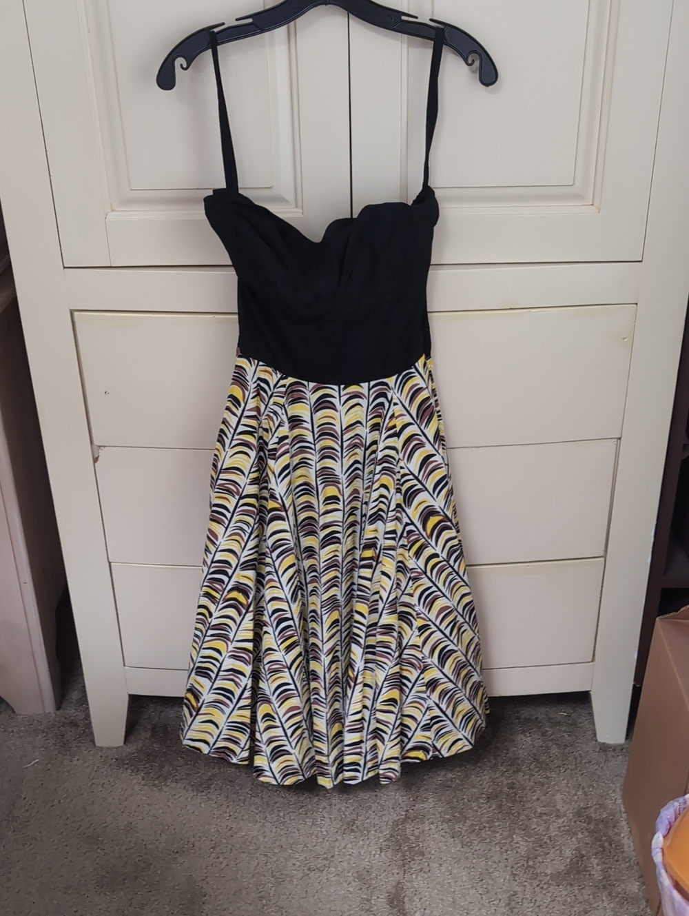 Black, Yellow, White Dress